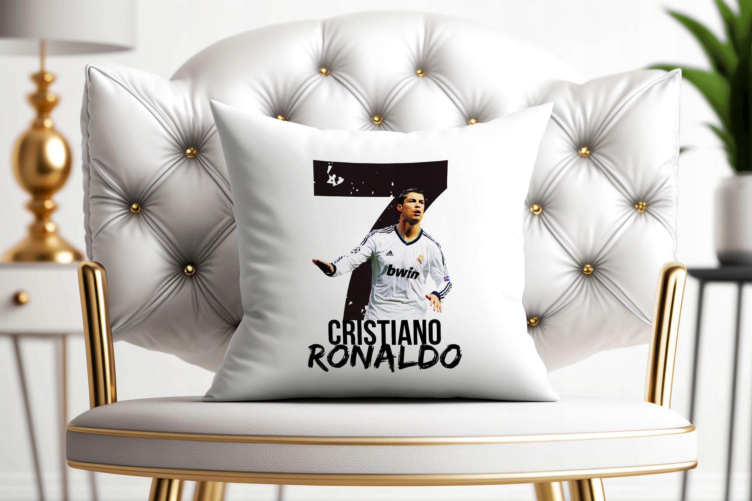 PODUSZKA CRISTIANO RONALDO PREZENT DLA PIŁKARZA PIŁKA NOŻNA JASIEK 40X40CM Szerokość produktu 40 cm