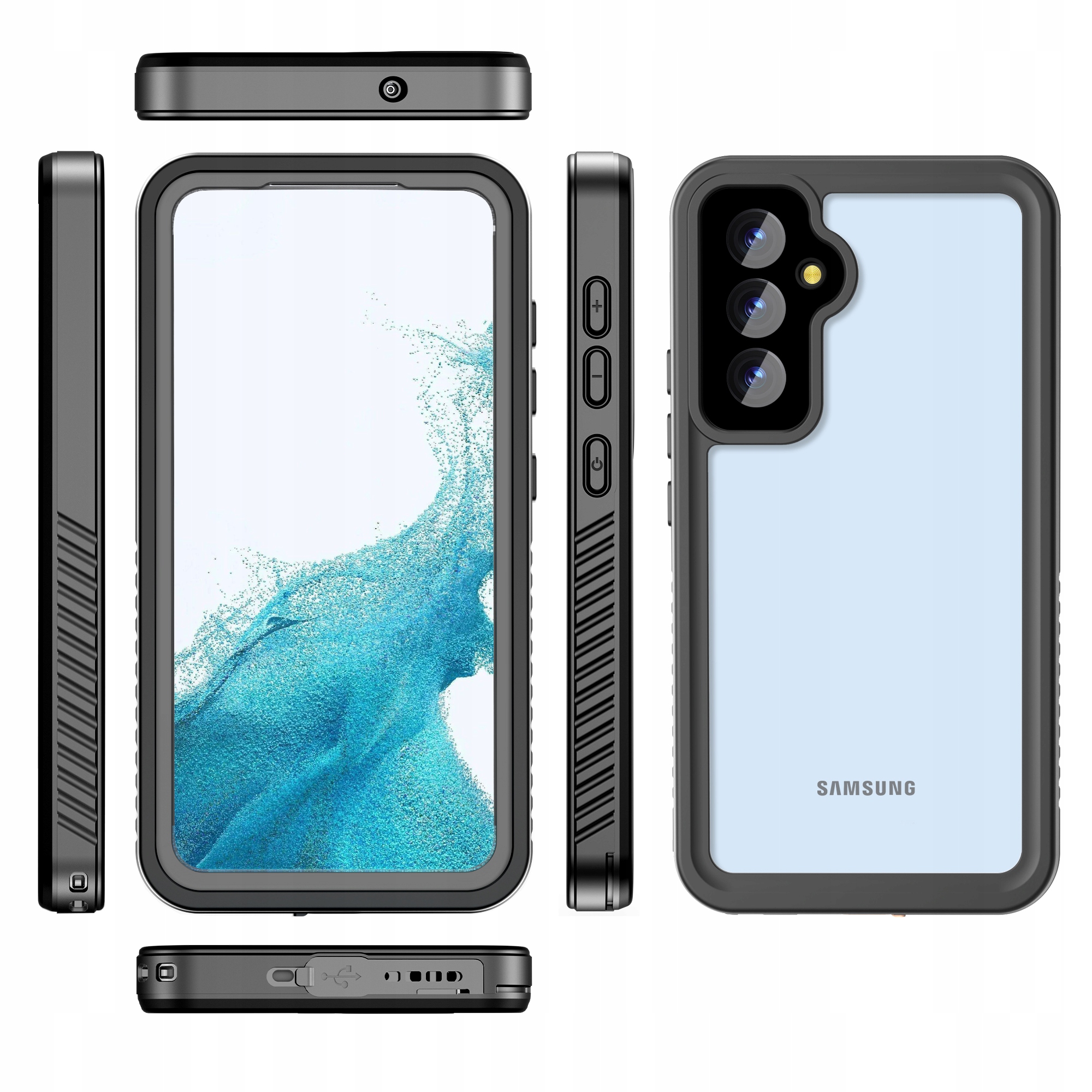 Pancerne Etui 360° Wodoodporne Wytrzymała Obudowa Samsung A54 IP68