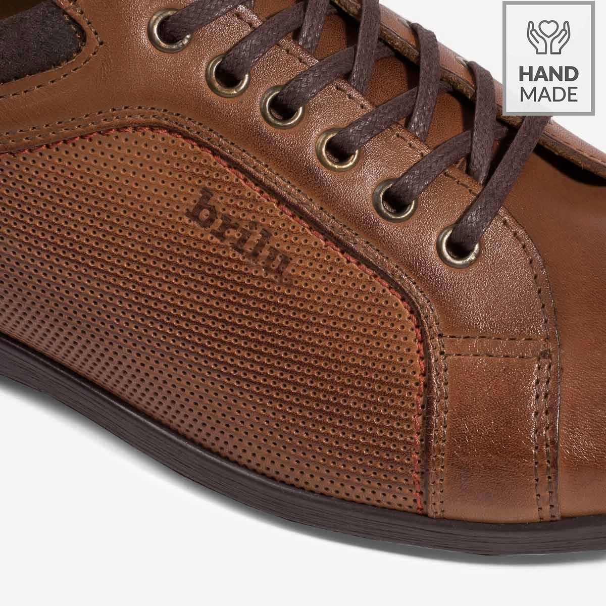BRILU BUTY CASUAL SZNUROWANE SKÓRZANE BRĄZOWE 41 Rozmiar 41