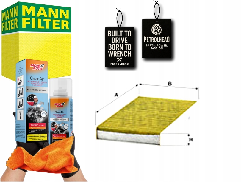 Kabinový Filtr S Polyfenolem A Aktivním Uhlím Cadillac #Petrolhead Pro+ Kit9