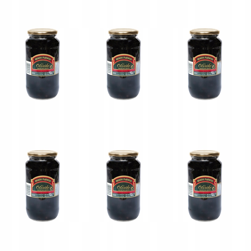 Beach Flower Oliwki czarne bez pestki 900g X6