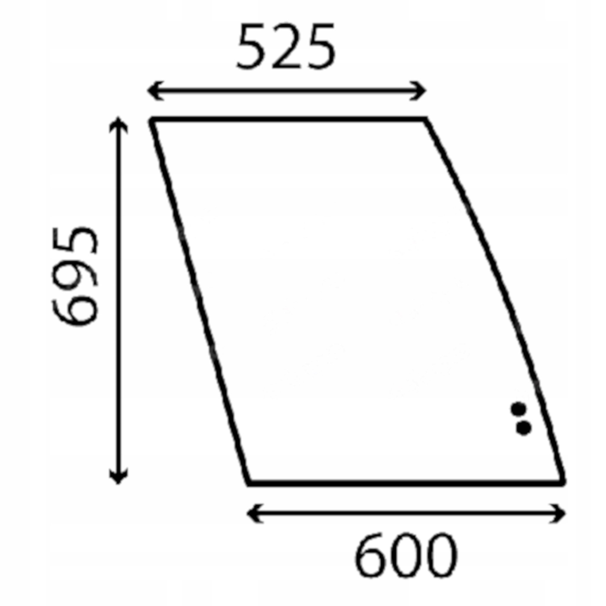 sklo Yanmar boční přední 17AA67-69010
