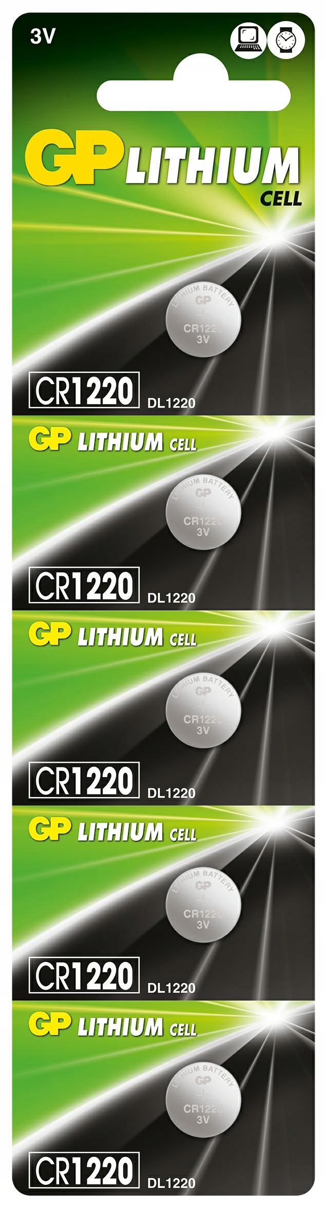 

5x bateria litowa Gp CR1220 3V 36mAh guzikowa Cell