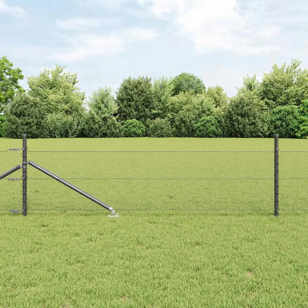 Plot s příspěvky Šedá 0.8 x 10 m Ocel potažená Pvc Šedá 3353195