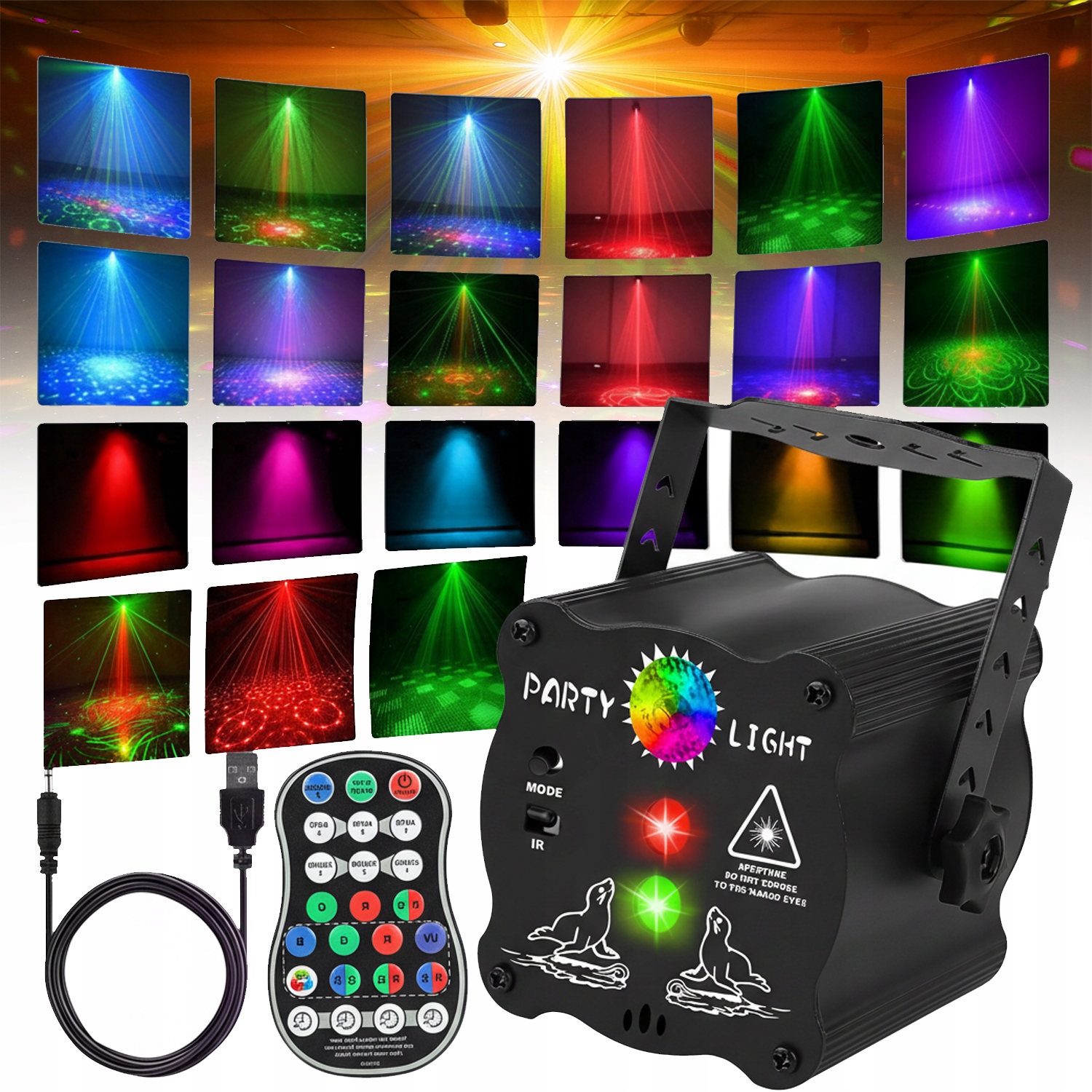 Laserový Projektor, Jevištní Stroboskop, Disco 3D Led Reflektor, Rgb Dálkové Ovládání