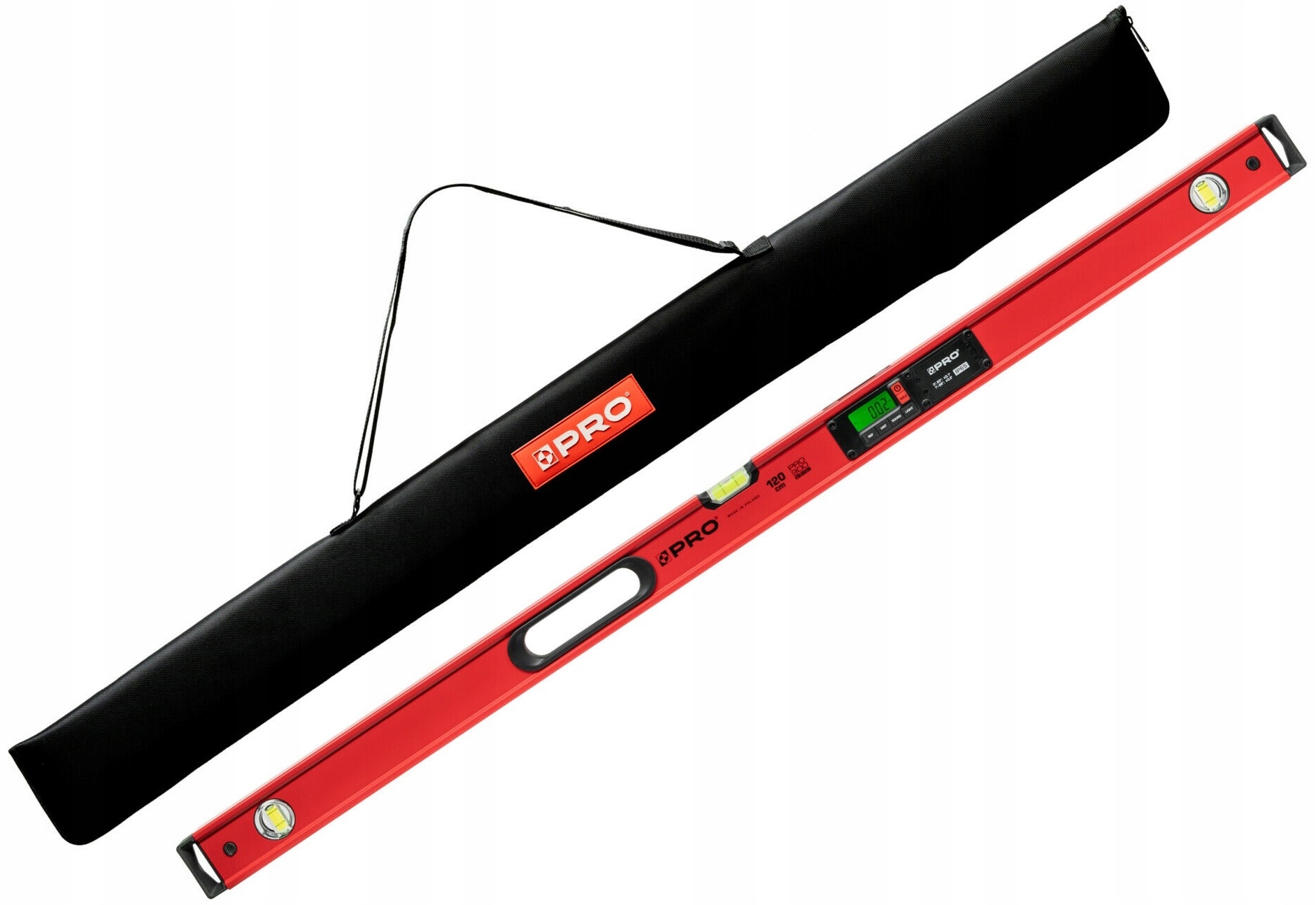 Pro Poziomica Cyfrowa Elektroniczna Digital 80cm Czerwona z Pokrowcem IP65