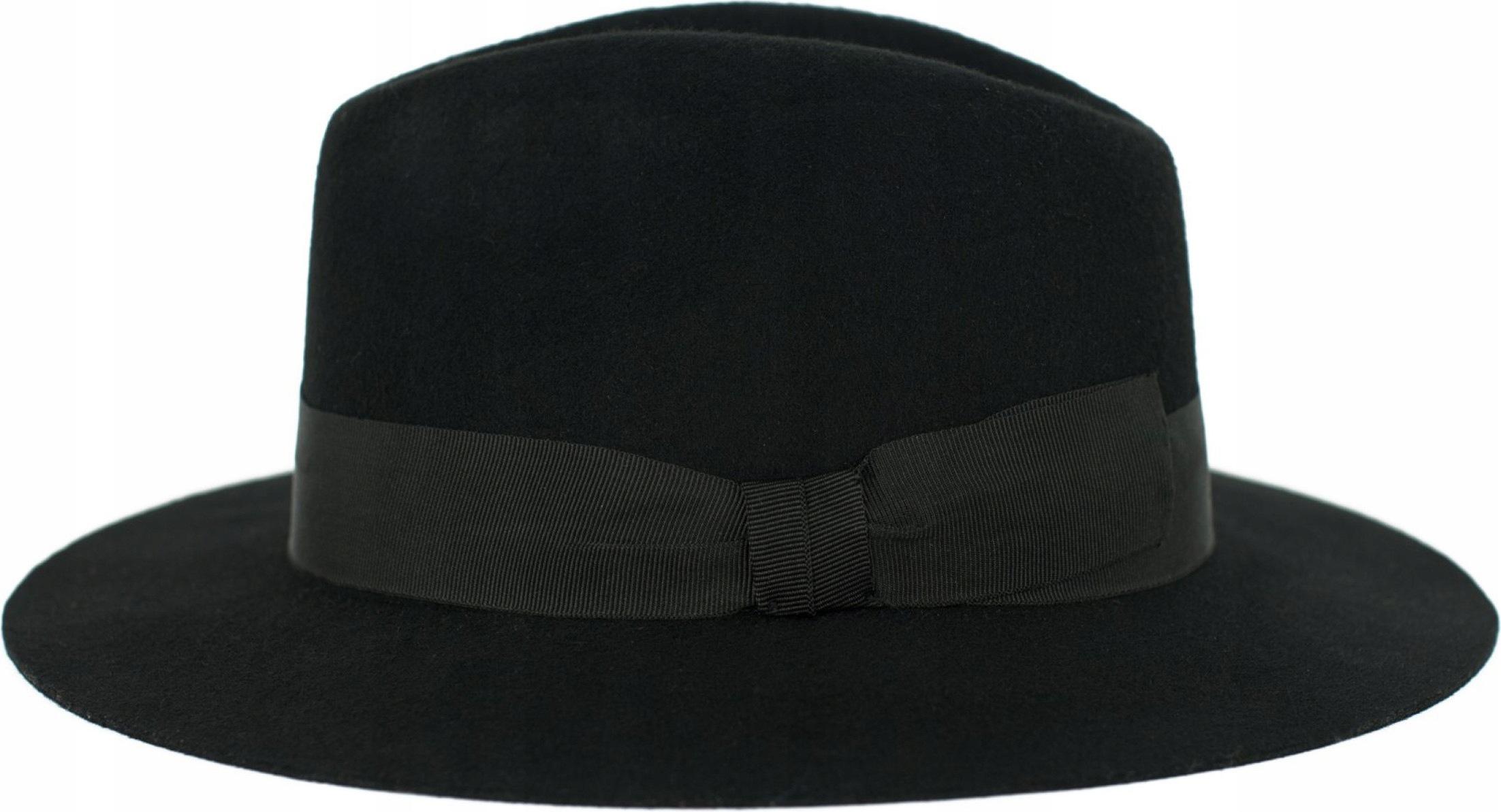 Elegantní klobouk fedora Stanisław, plstěný, vlněný polský výrobek, černý