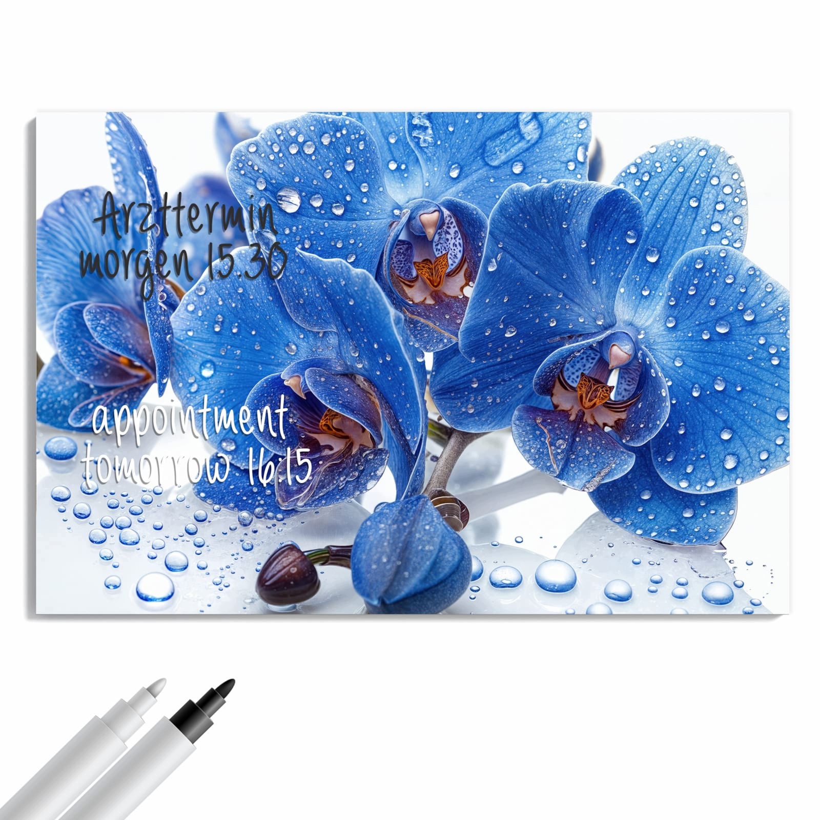 Magnetická tabule Niebieské Orchideje 90 × 60 cm