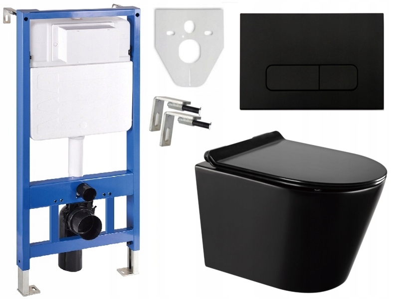 MEXEN STELAŻ WC MISKA RICO CZARNA DESKA PRZYCISK