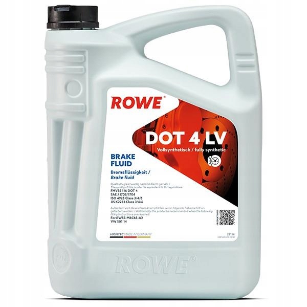 ТОРМОЗНАЯ ЖИДКОСТЬ ROWE HIGHTEC DOT 4 LV 5L