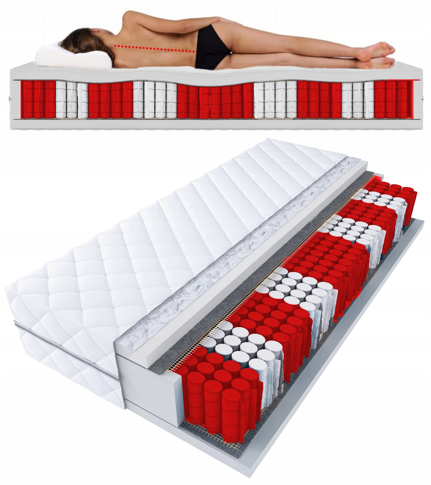 

Materac Adi 80x200 16cm Pocket, Pikowany 200x80