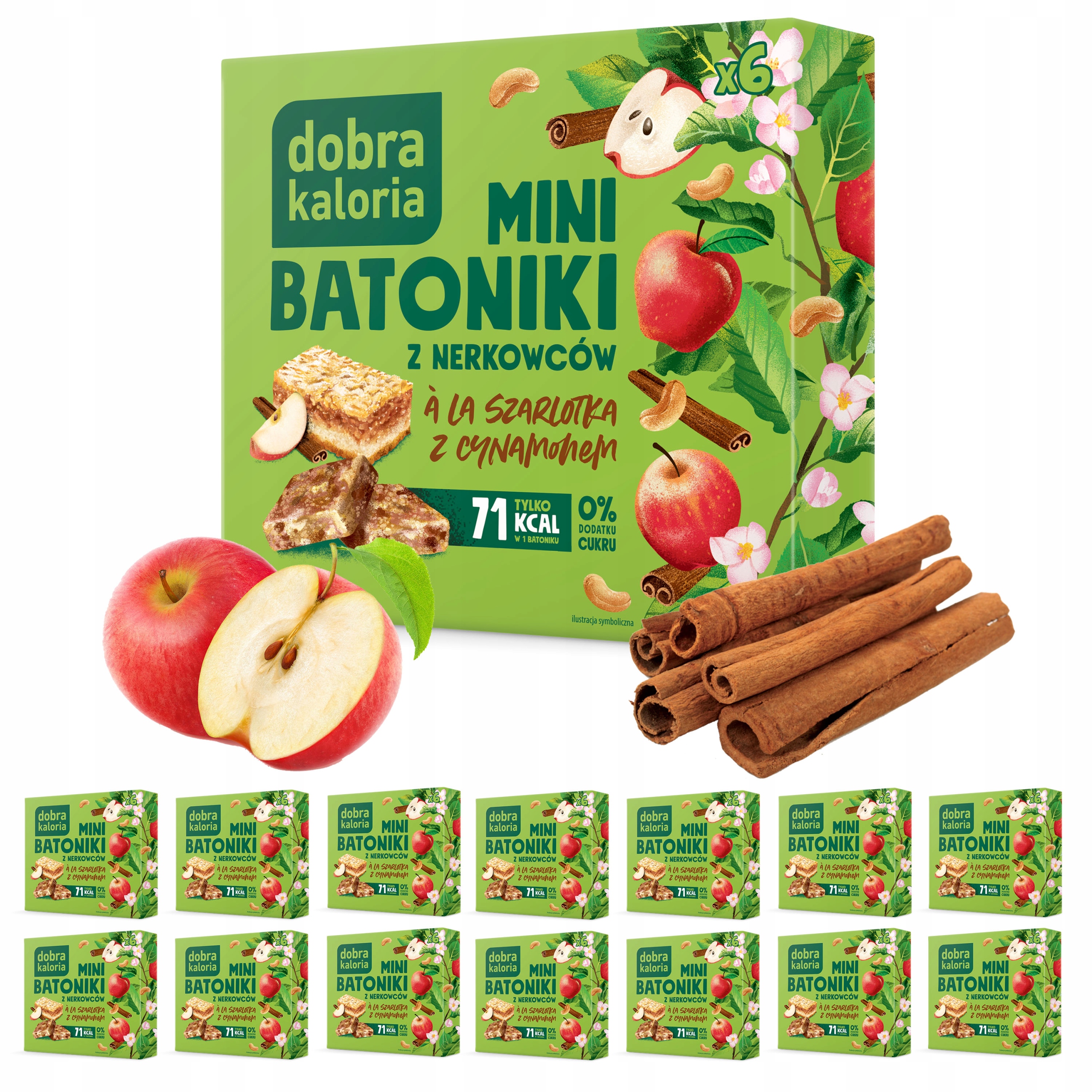 Mini Batoniki z Narkowców Szarlotka z Cynamonem Dobra Kaloria Potas Magnez