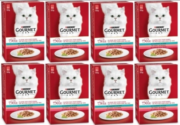 Levně Purina Gourmet Mon Petit Rybí Příchuť Vlhké Krmivo pro kočky 48x50g