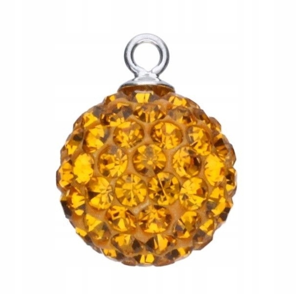 ZAWIESZKA WISIOR KULKA POMARAŃCZOWE KRYSZTAŁKI SREBRO GRAWER PERSONALIZACJA