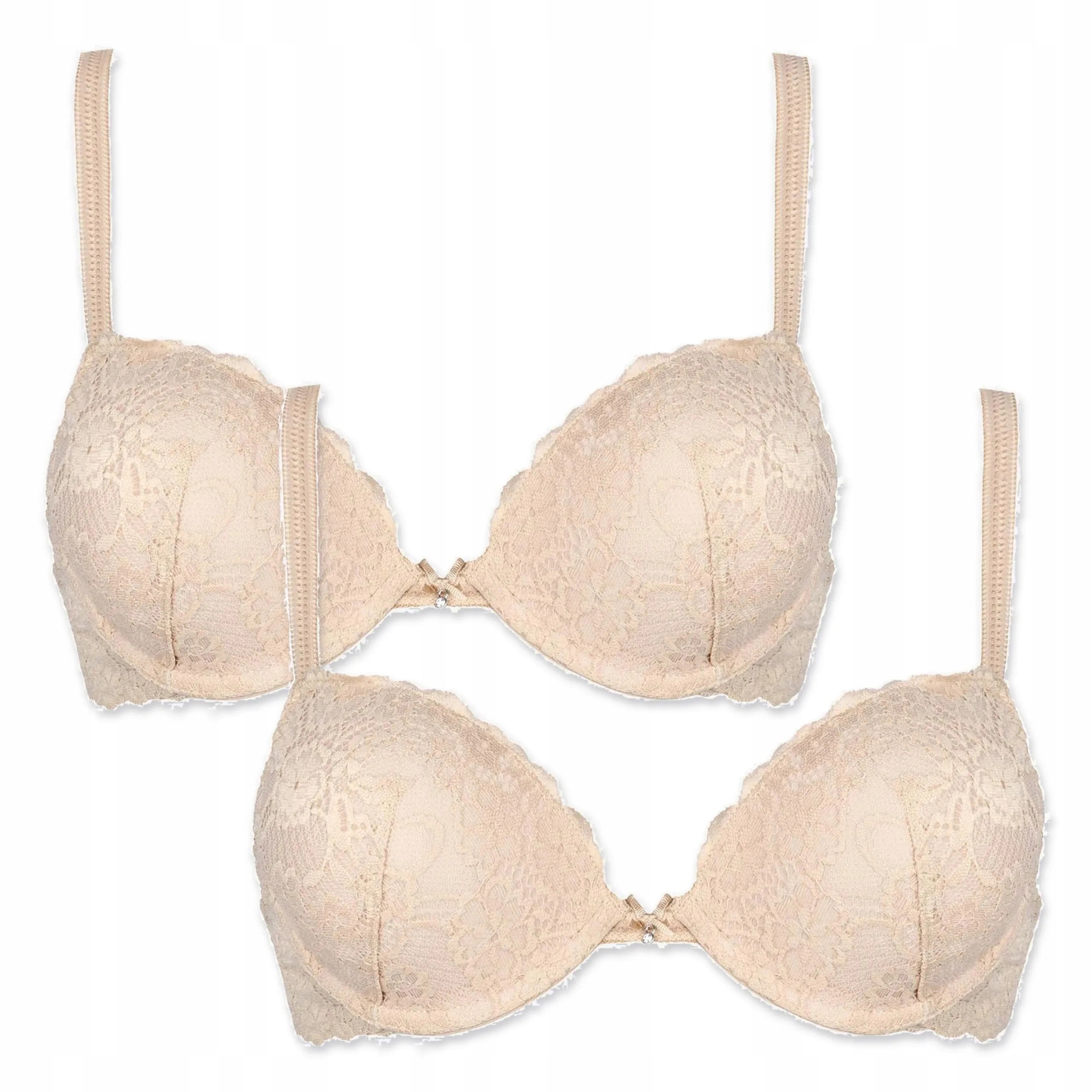 Sada 2 podprsenek Sielei Allure 2674 push-up krajková cipria 85C