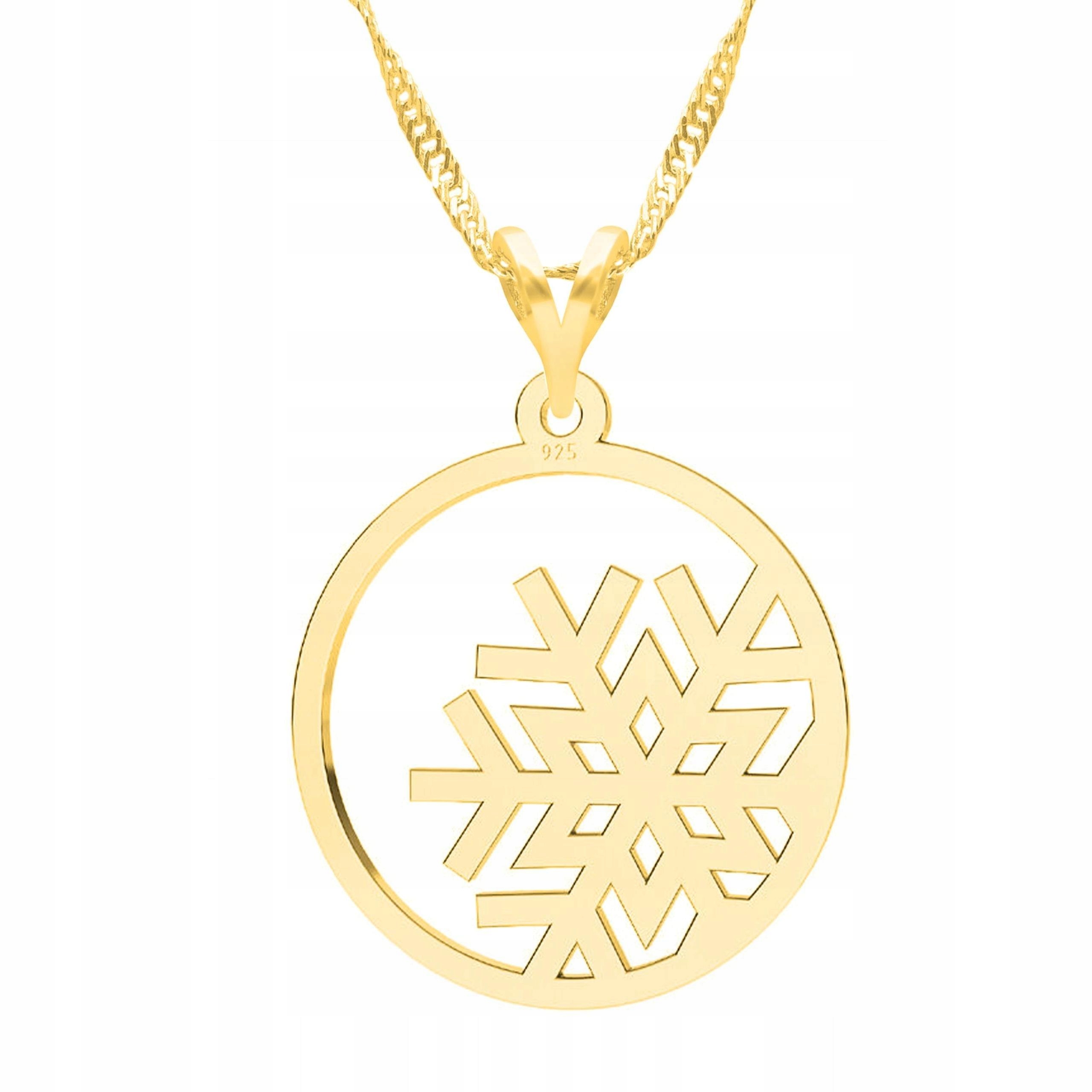 Zlatý náhrdelník Sněhová vločka Sněhurka Sníh Zima Sněhová Vločka Stříbro 925