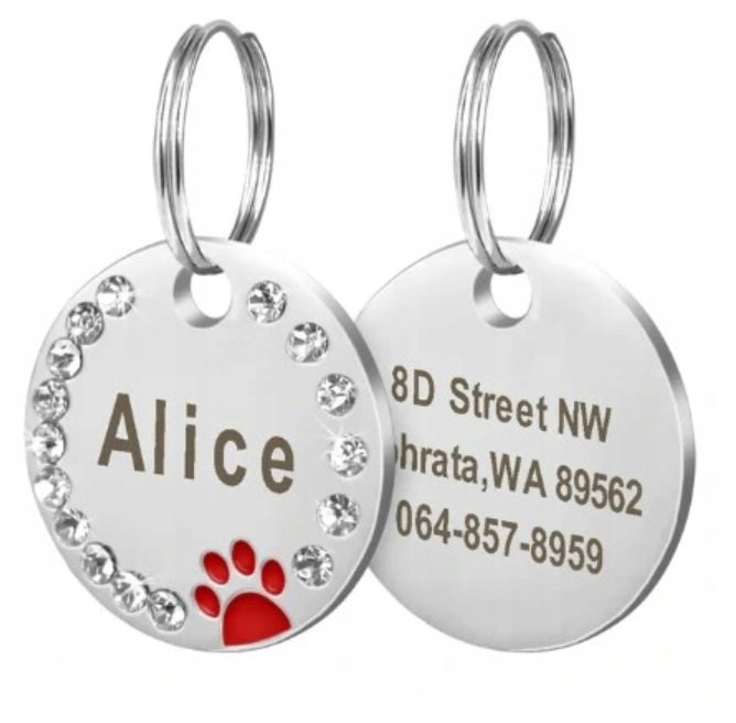 

Adresówka Identyfikator Dla Psa Kota Grawer - Stal