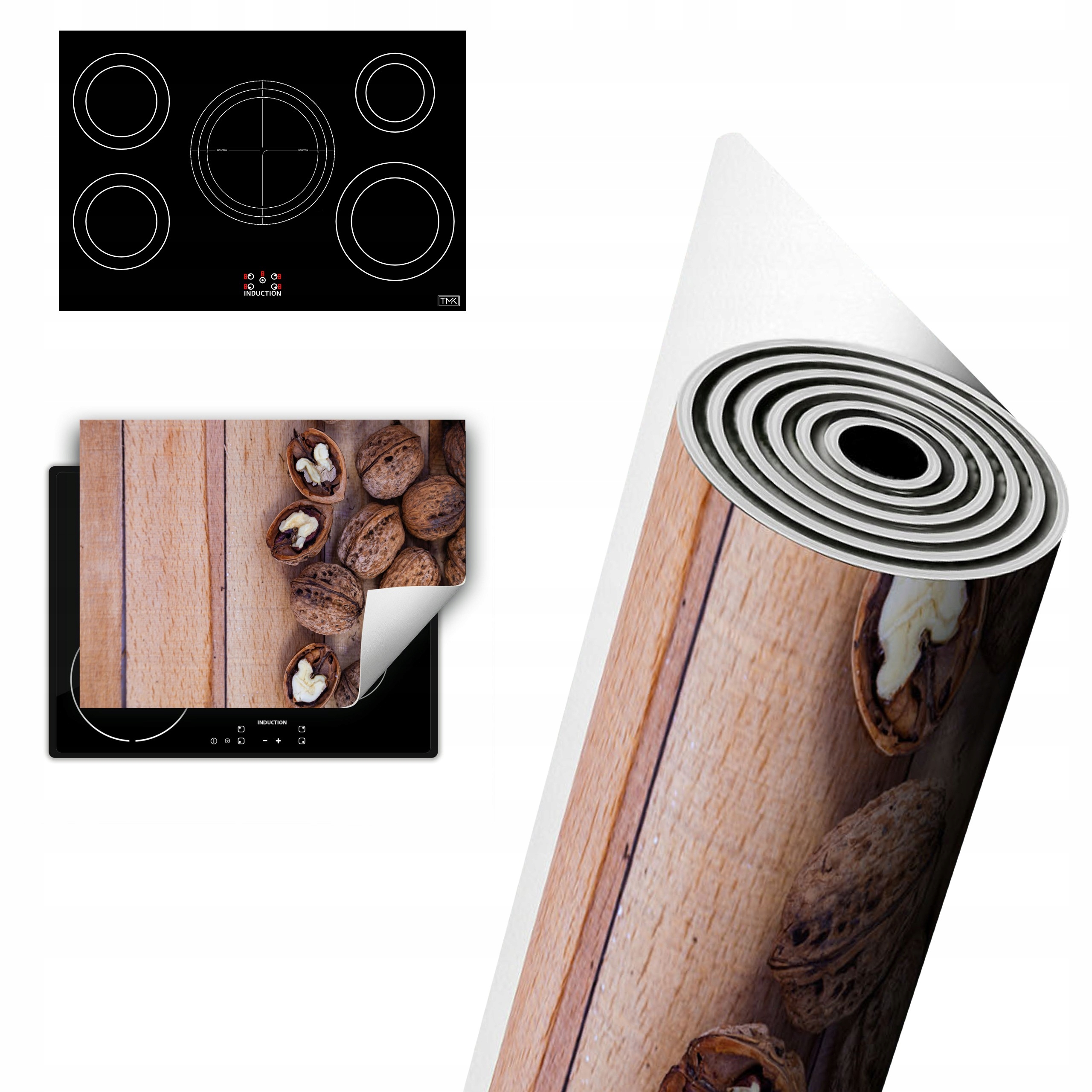 Vinylová Ochrana Na Indukci Pracovní Deska 80x52 ořechy dřevo