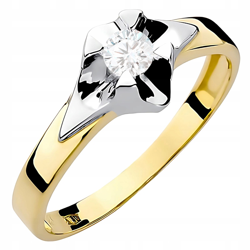 Zlatý Prstýnek pr. 585 Zásnubní s briliantem 0,25ct 14k