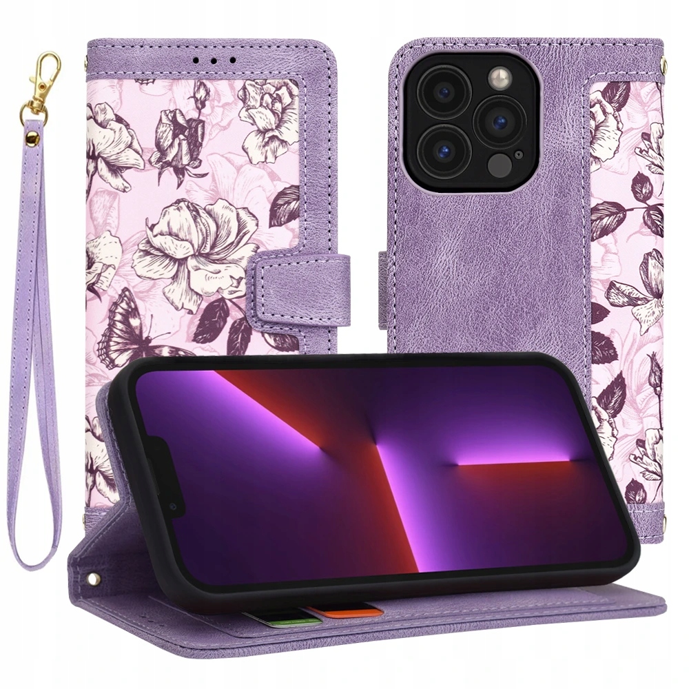 Etui Techsuit FlipCraft na iPhone 13 Pro – tajemniczy fiolet