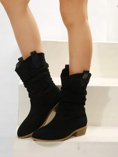 KOZAKI DAMSKIE CZARNE NA OBCASIE WSUWANE 39 ŁŁA Oryginalne opakowanie producenta brak