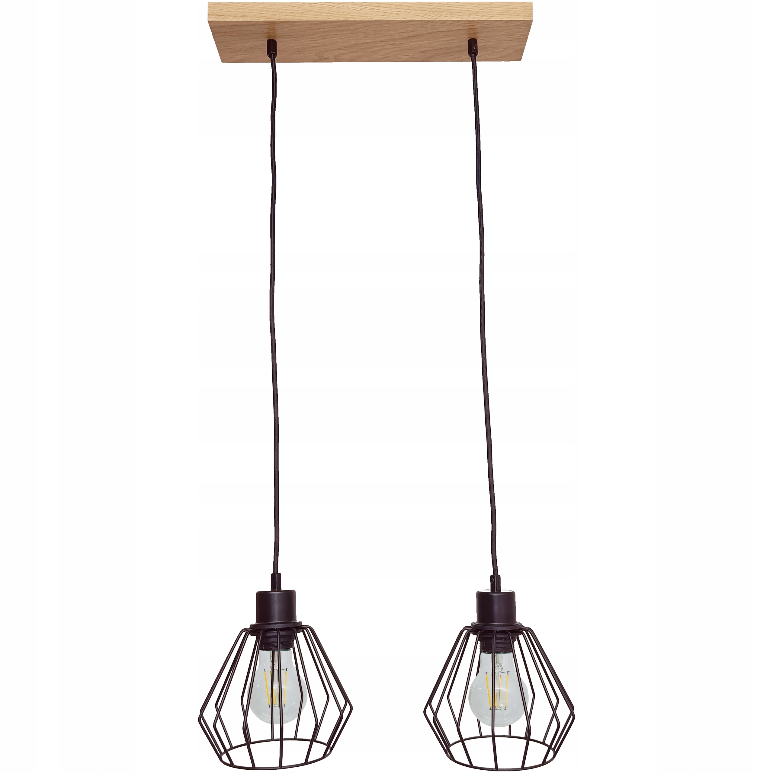 Závěsné stropní svítidlo Diana lustr loft dřevěný Dub 2x diamant Stylová