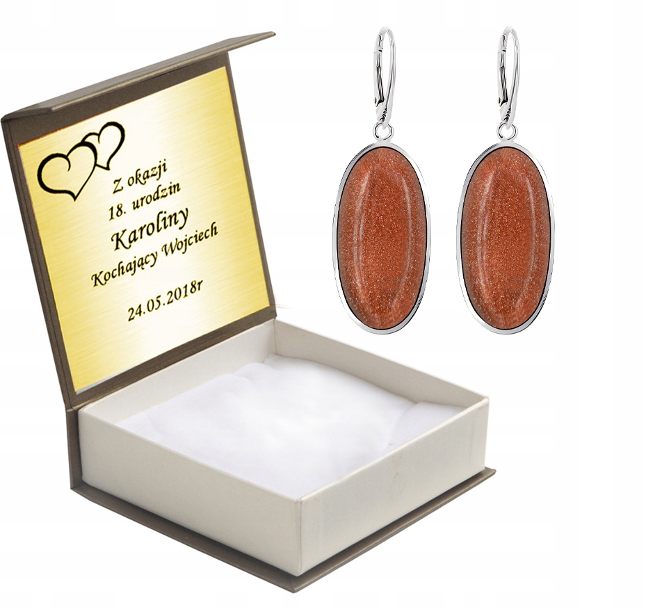 

Kolczyki Z Piaskiem Pustyni Angielsk.zap + Grawer