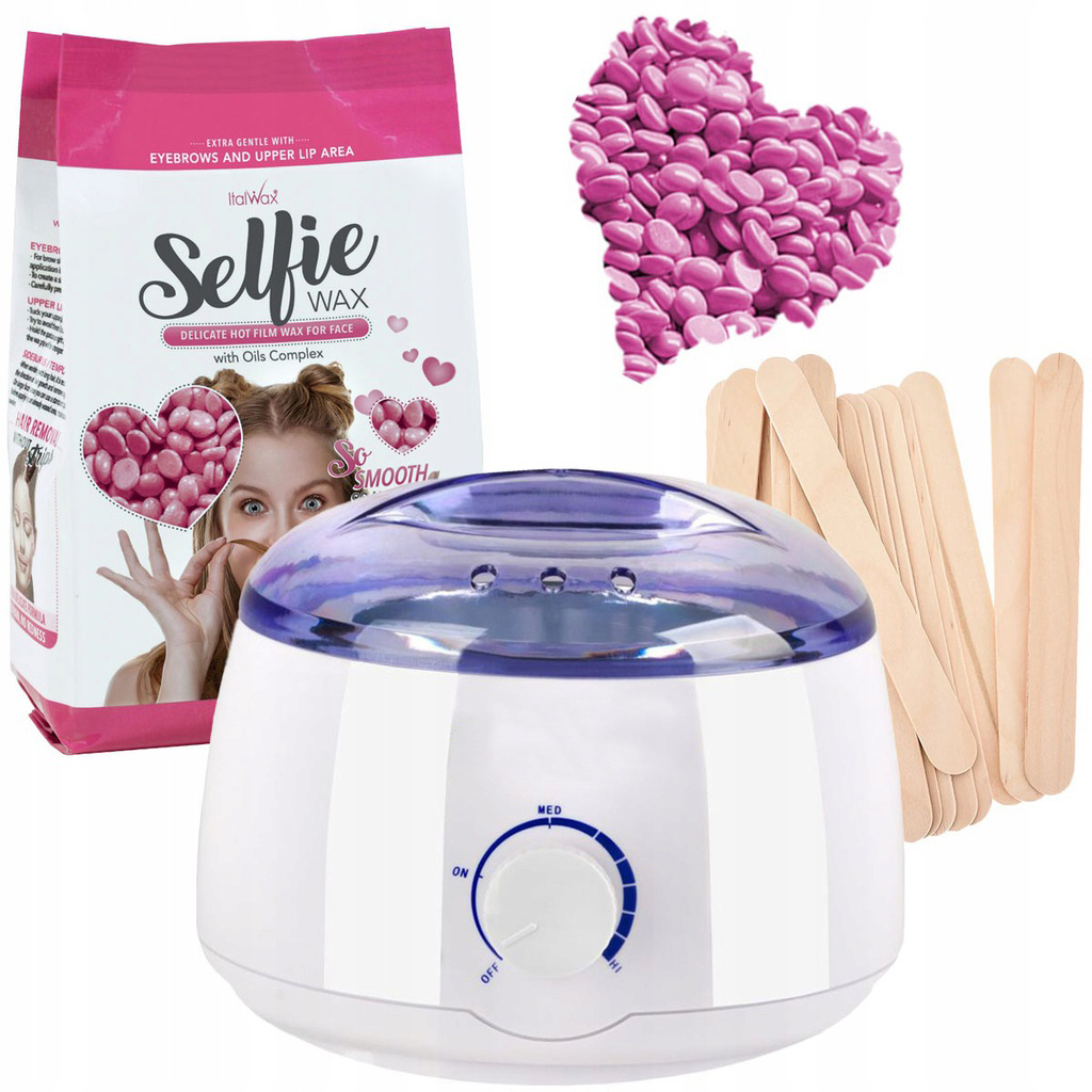 Zestaw do depilacji WOSK SELFIE 500g podgrzewacz