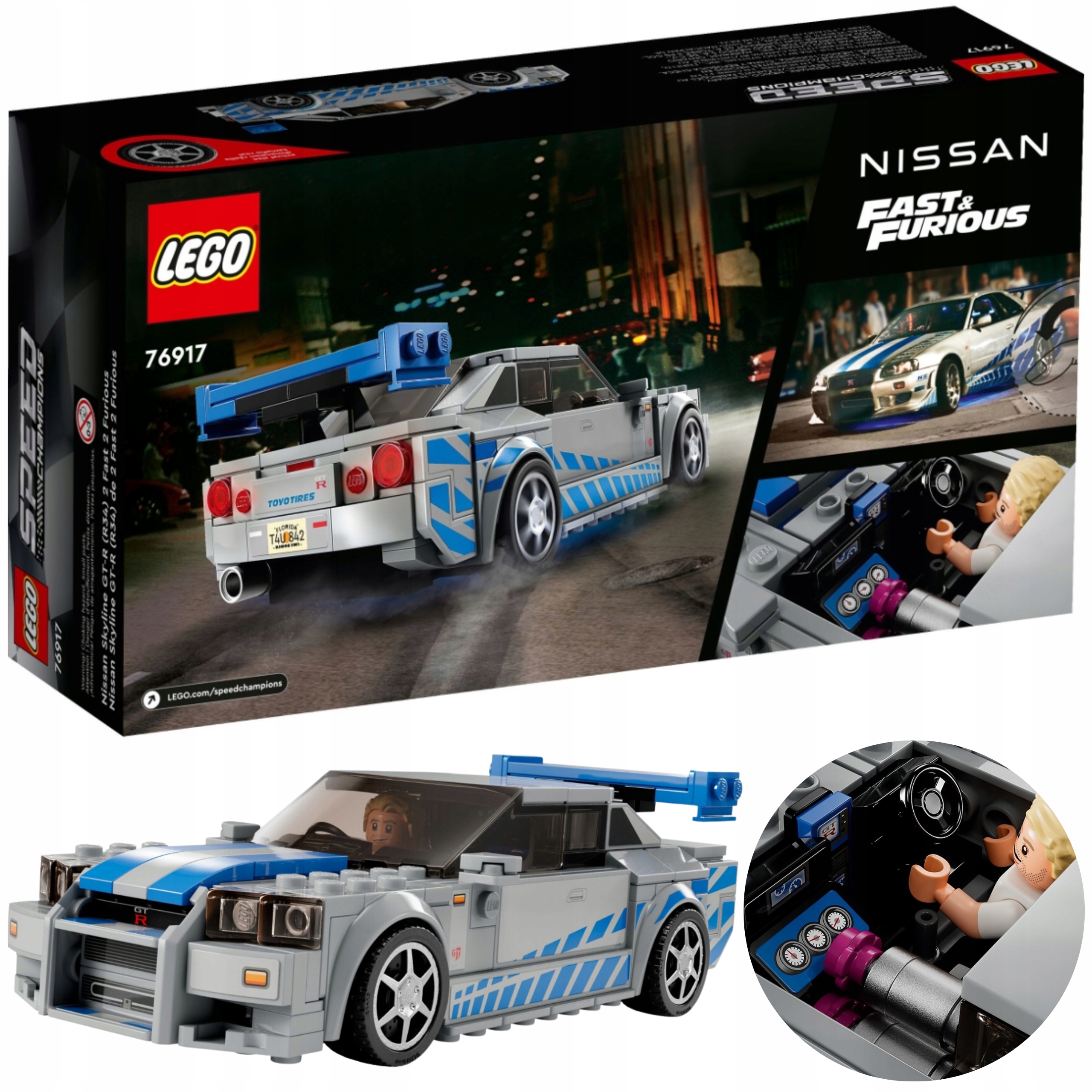 LEGO NISSAN SKYLINE GT-R R34 KLOCKI 76917 SPEED CHAMPIONS SZYBCY I WŚCIEKLI Nazwa zestawu Nissan Skyline GT-R R34