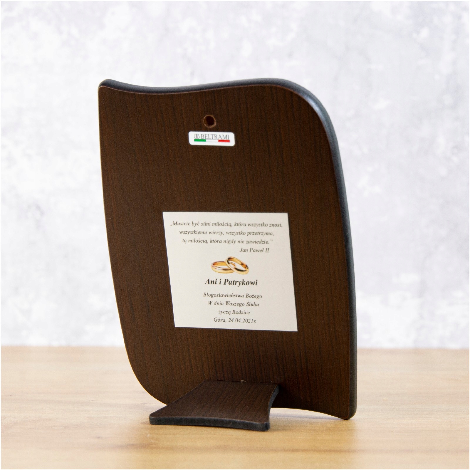 ŚWIĘTA RODZINA PREZENT NA ŚLUB ROCZNICĘ ŚLUBU OBRAZEK SREBRNY Z GRAWEREM Długość (cm) 26.6 cm