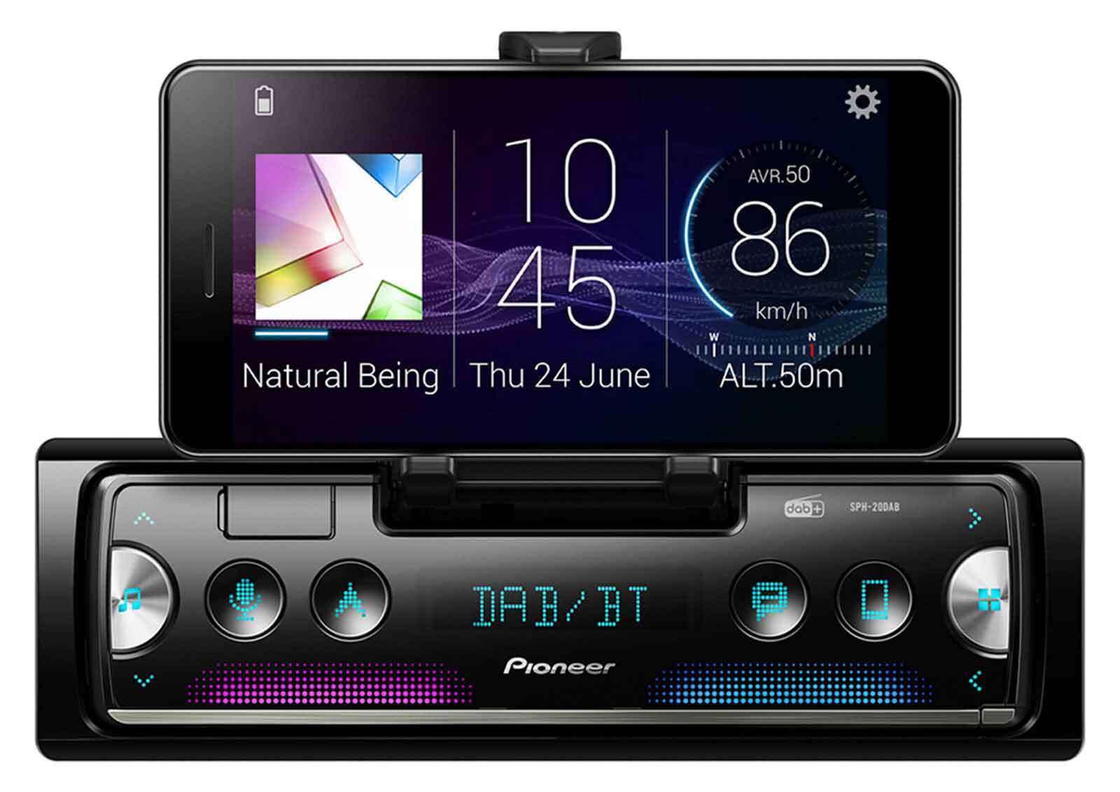 Pioneer SPH-20DAB Bluetooth autorádio Dab MP3 s držiakom na telefón