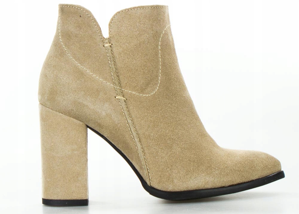 Béžové Kotníkové Boty Pevný Sloupek Sempre 38