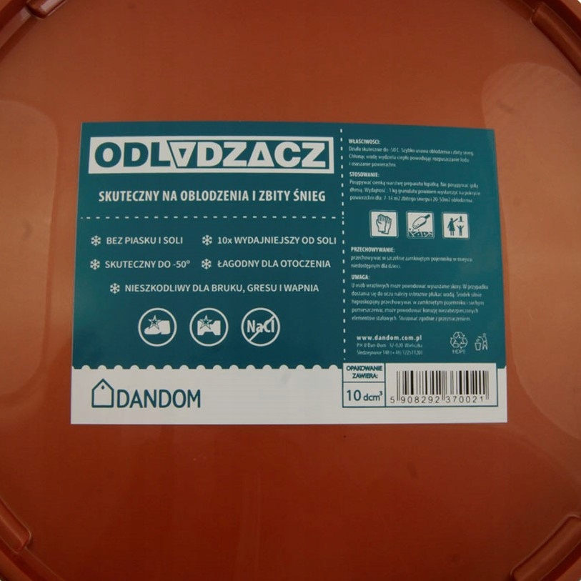 ODLADZACZ / ANTYLÓD wydajniejszy niż sól drogowa - 10 KG Stan opakowania oryginalne