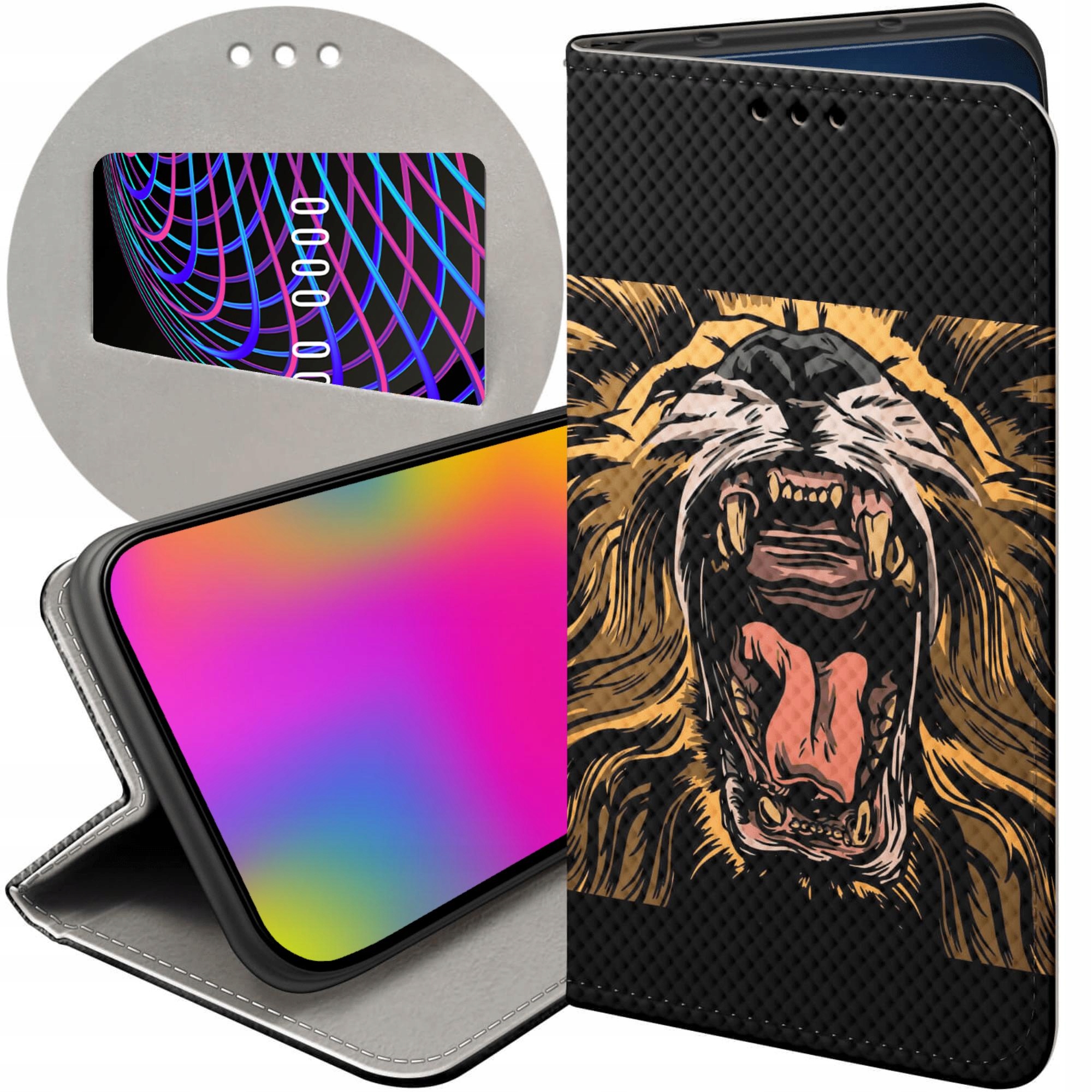 Etui Z Klapką Do Oppo RENO13 F 4G 5G Lew Lwy Lwica Futerał Case