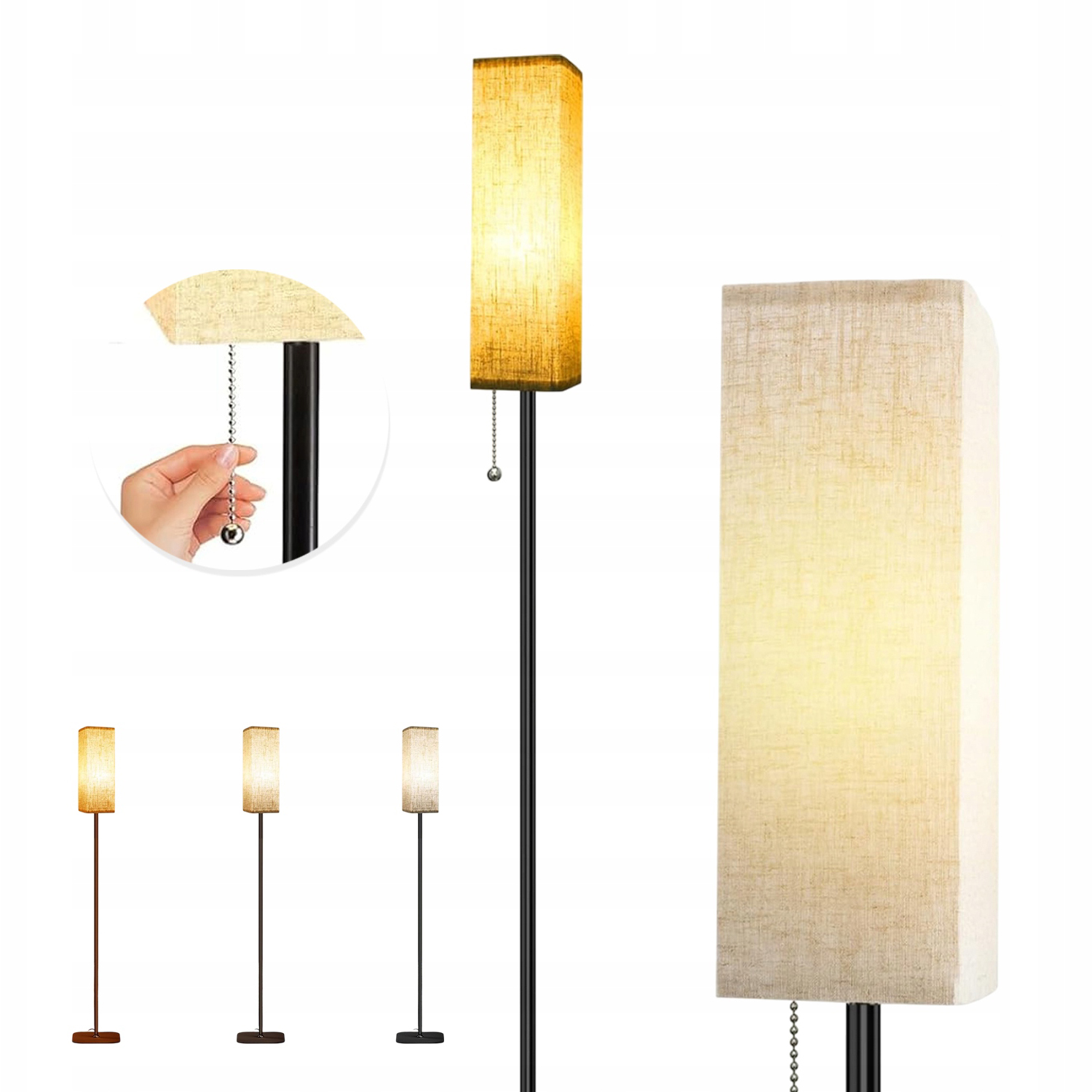 Stojací Lampa E27 Moderní 172 CM Stínidlo Boho Led 3 Barvy
