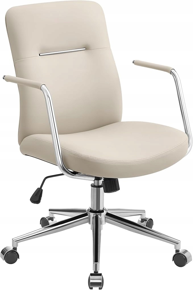 Otočná kancelárska stolička Cappuccino béžová 150 kg Ekokoža Loft Songmics