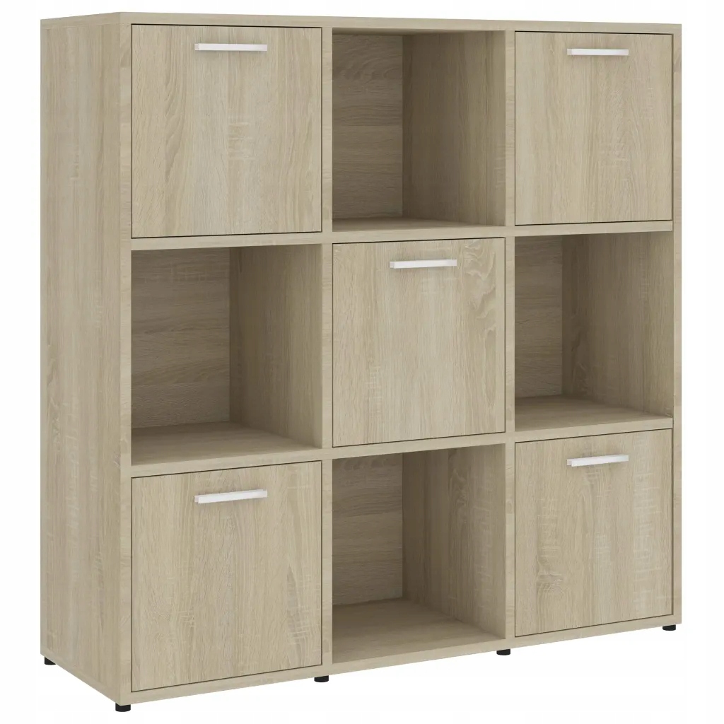 Regál na knihy s 9 přihrádkami dub sonoma 90 x 30 x 90 cm