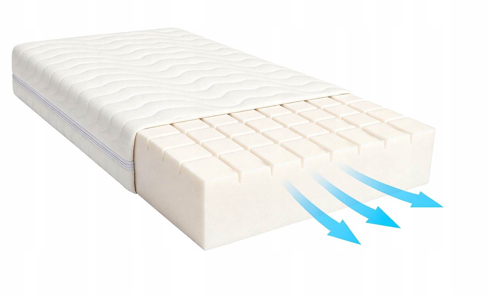 Materac Oddychający piankowy 80X150 Mikrofibra średnio twardy H3 pianka