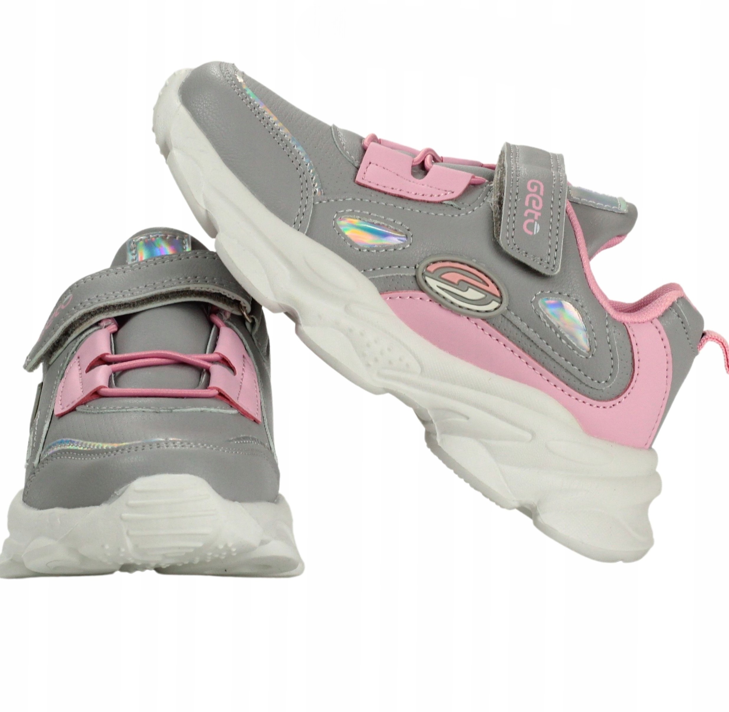 Buty Sportowe Dziecięce Sneakersy Rzepy Dziewczęce