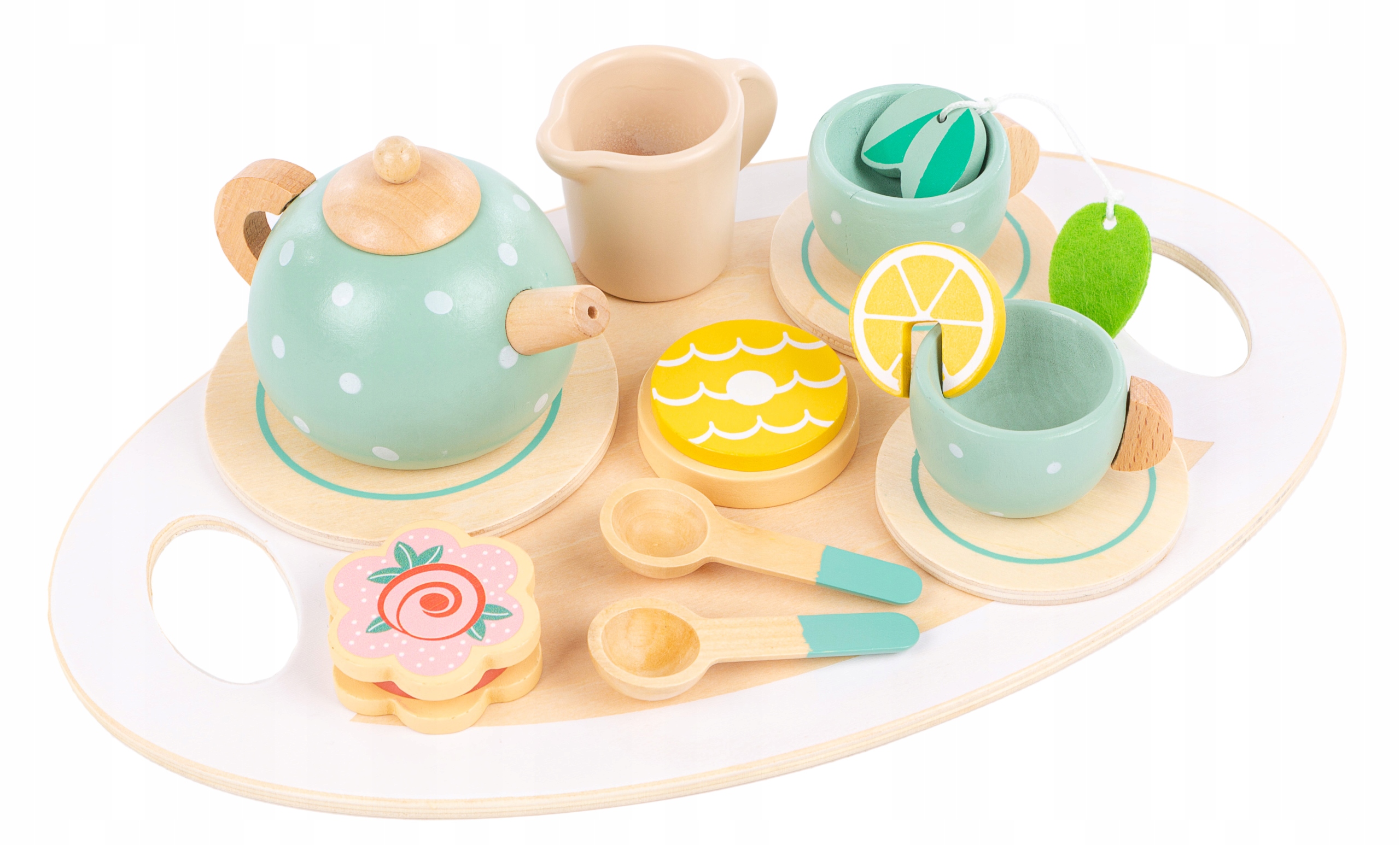 DREWNINAY ZESTAW DO HERBATY DLA DZIECI KINDERPLAY AKCESORIA + TACA Wiek dziecka 3 lata +