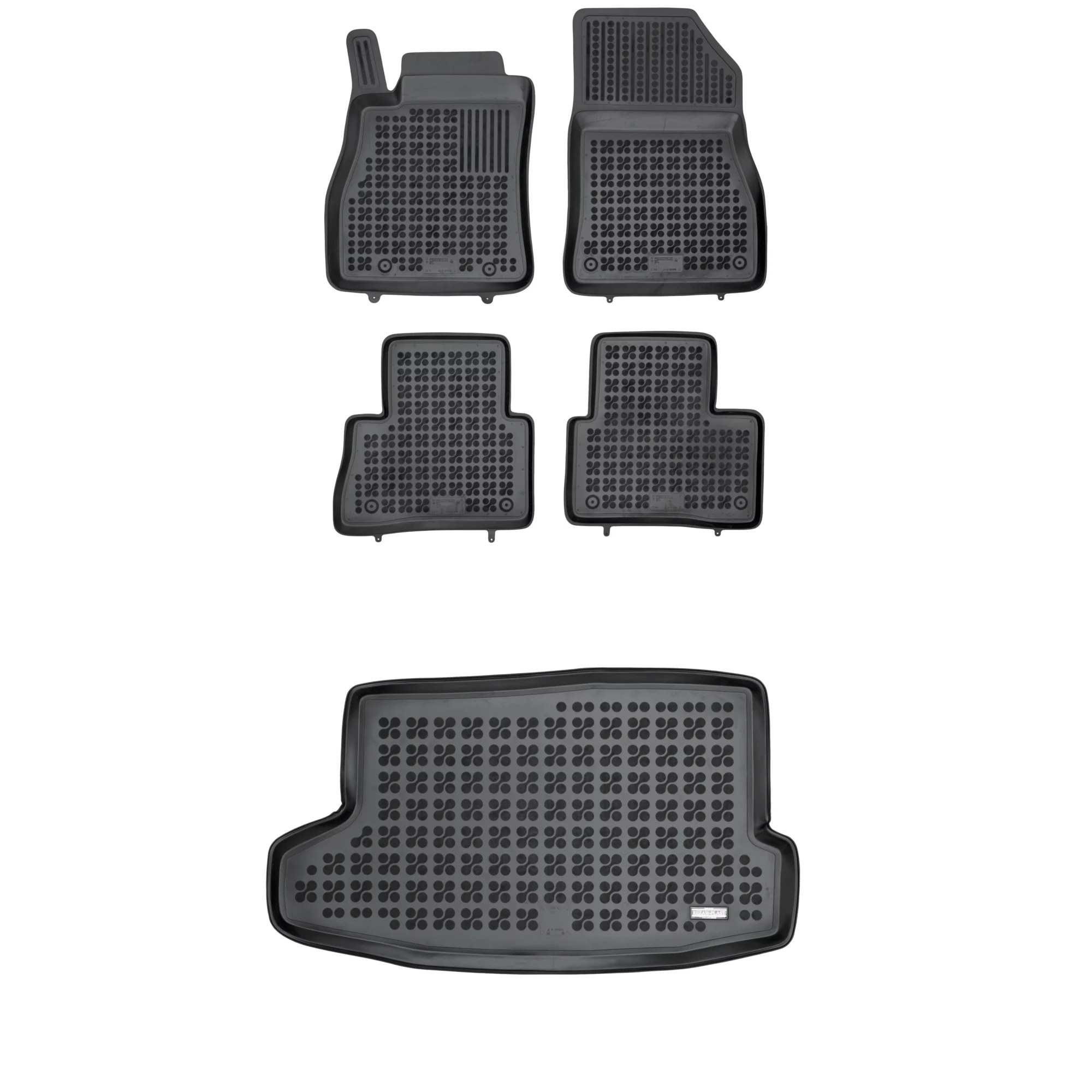 Gumová sada kobercov a rohoží Nissan Juke I 2014-2019 po facelifte, horná časť pod