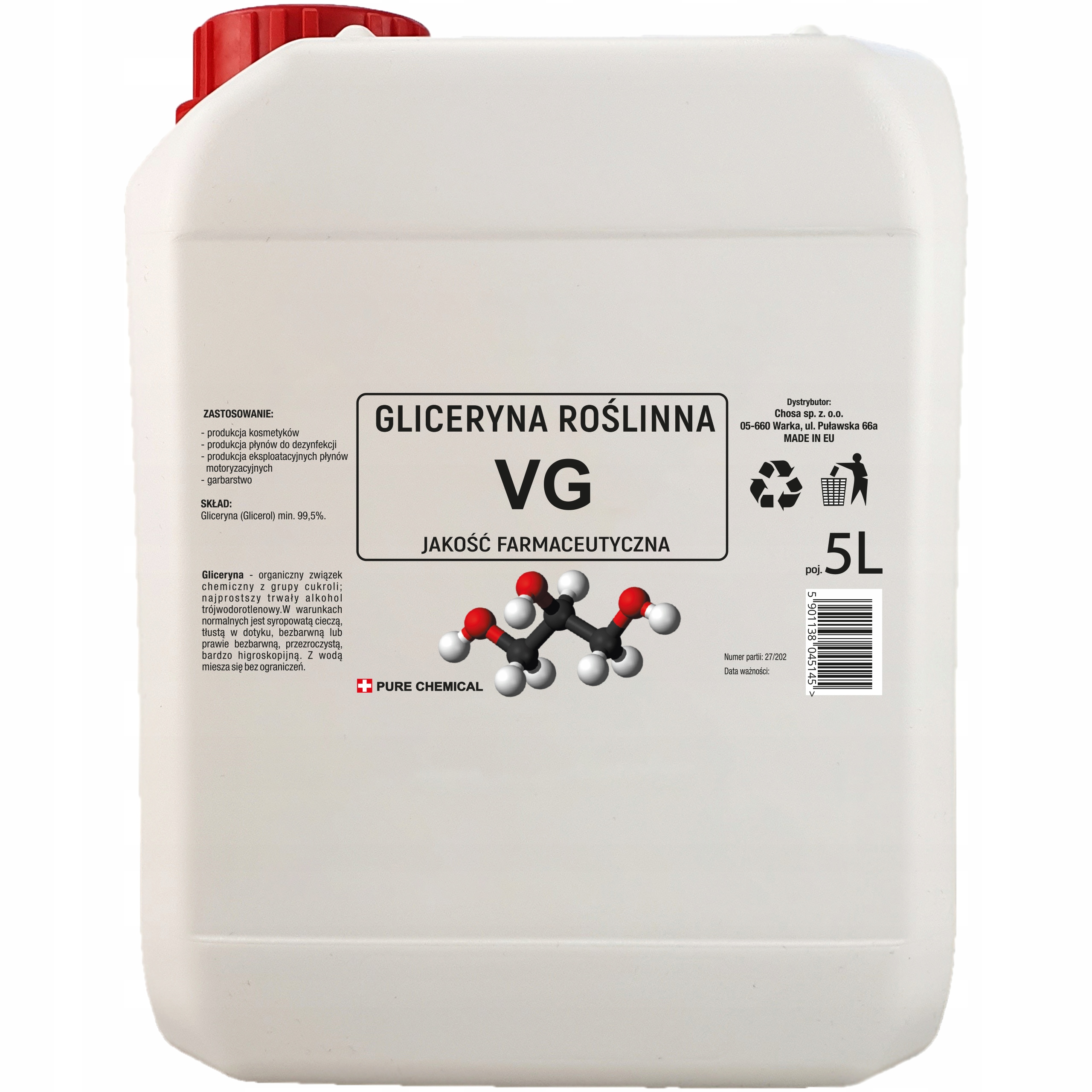 

Gliceryna Farmaceutyczna (vg) 5L ~6,25kg