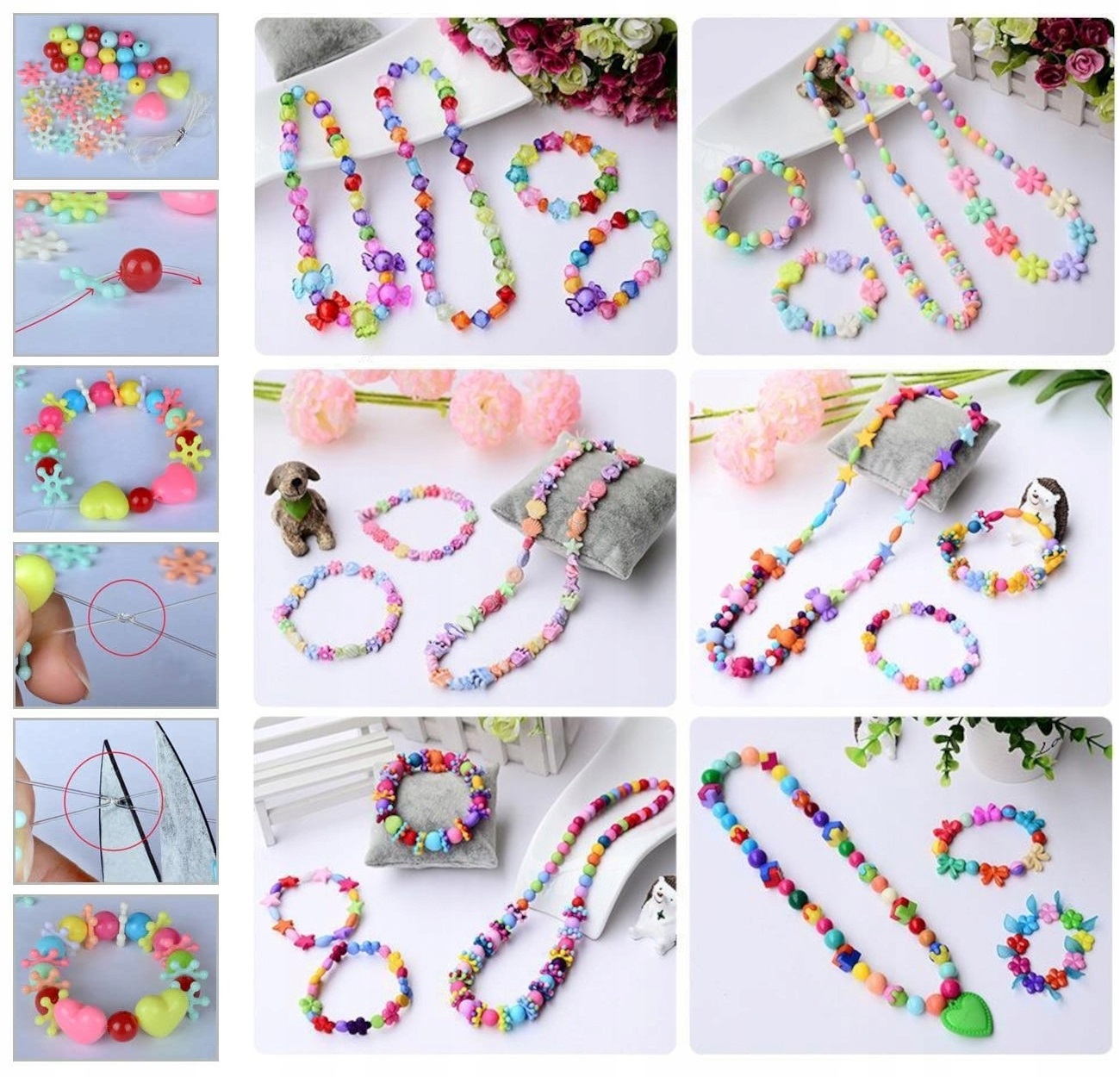 ZESTAW KORALIKI DO ROBIENIA BRANSOLETEK DUŻY XXL Waga produktu z opakowaniem jednostkowym 0 kg