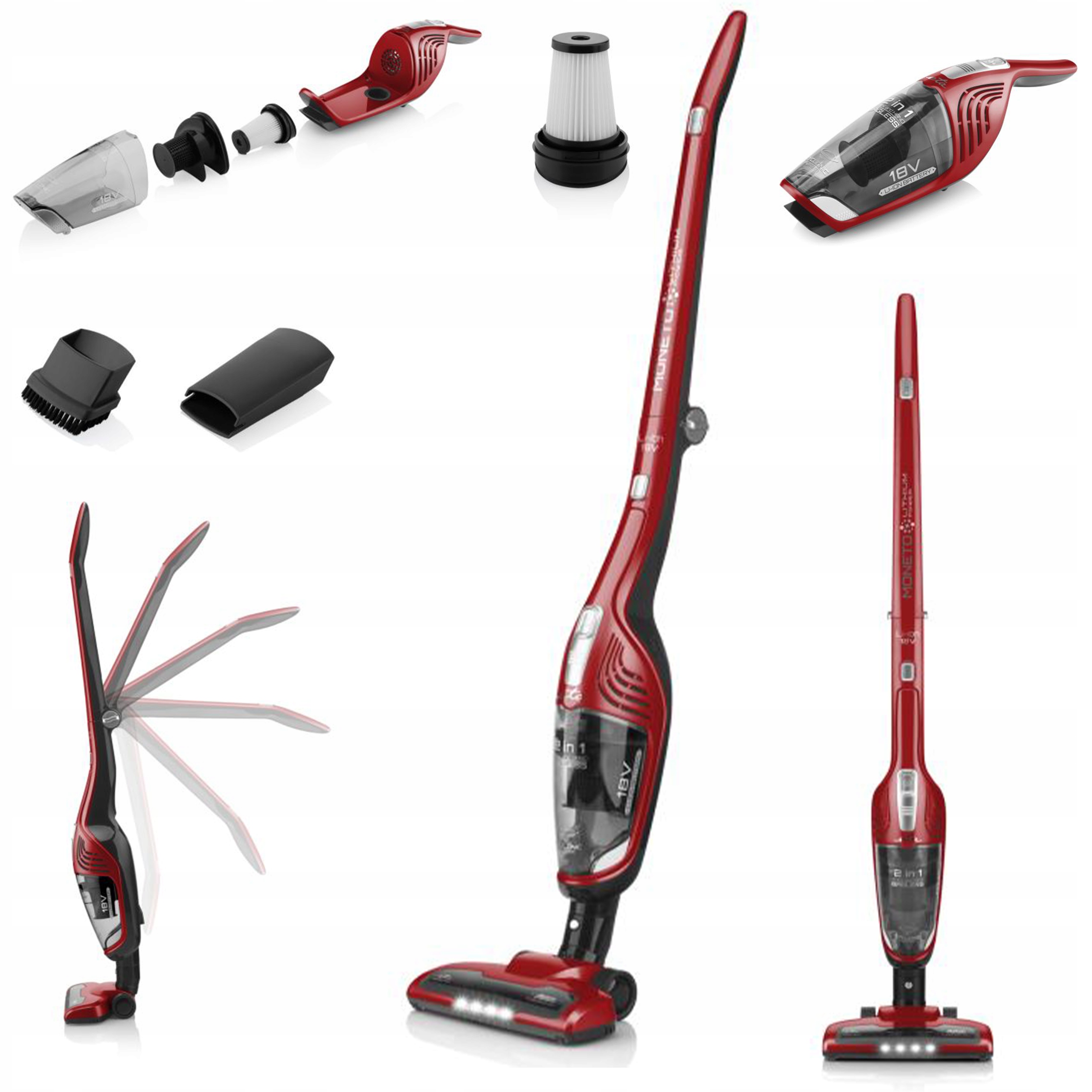 Vertikálny bezdrôtový ručný bezvreckový vysávač s turbokefou Eta