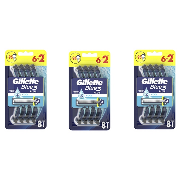 Blue3 Plus Cool jednorazowe maszynki do golenia 6+ 8 maszynek