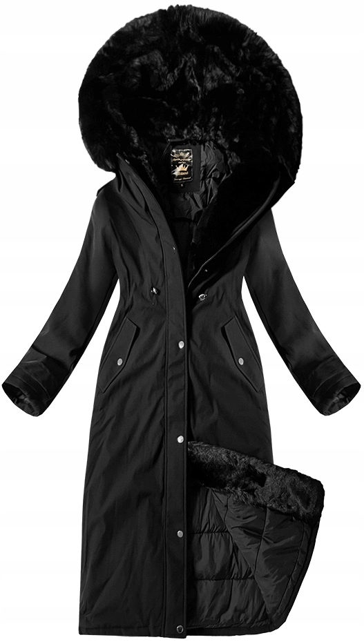 Dlouhá Zimní Bunda 7614 Černá XL (42)