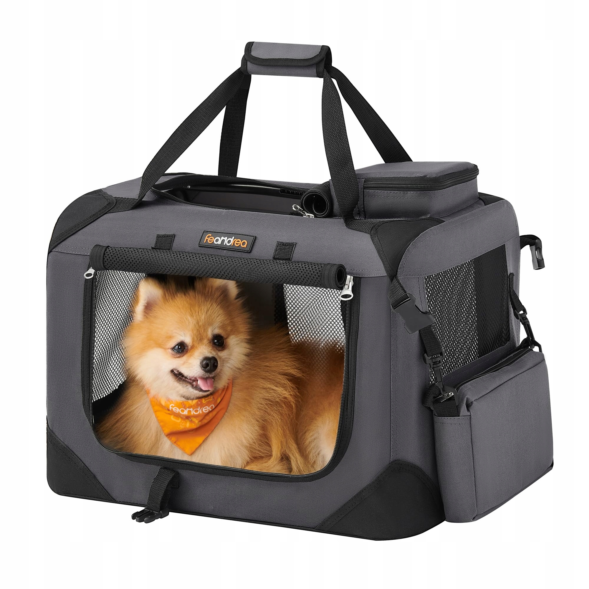 Transporter Dla Psa Kota Składany Szary 50X35X35CM