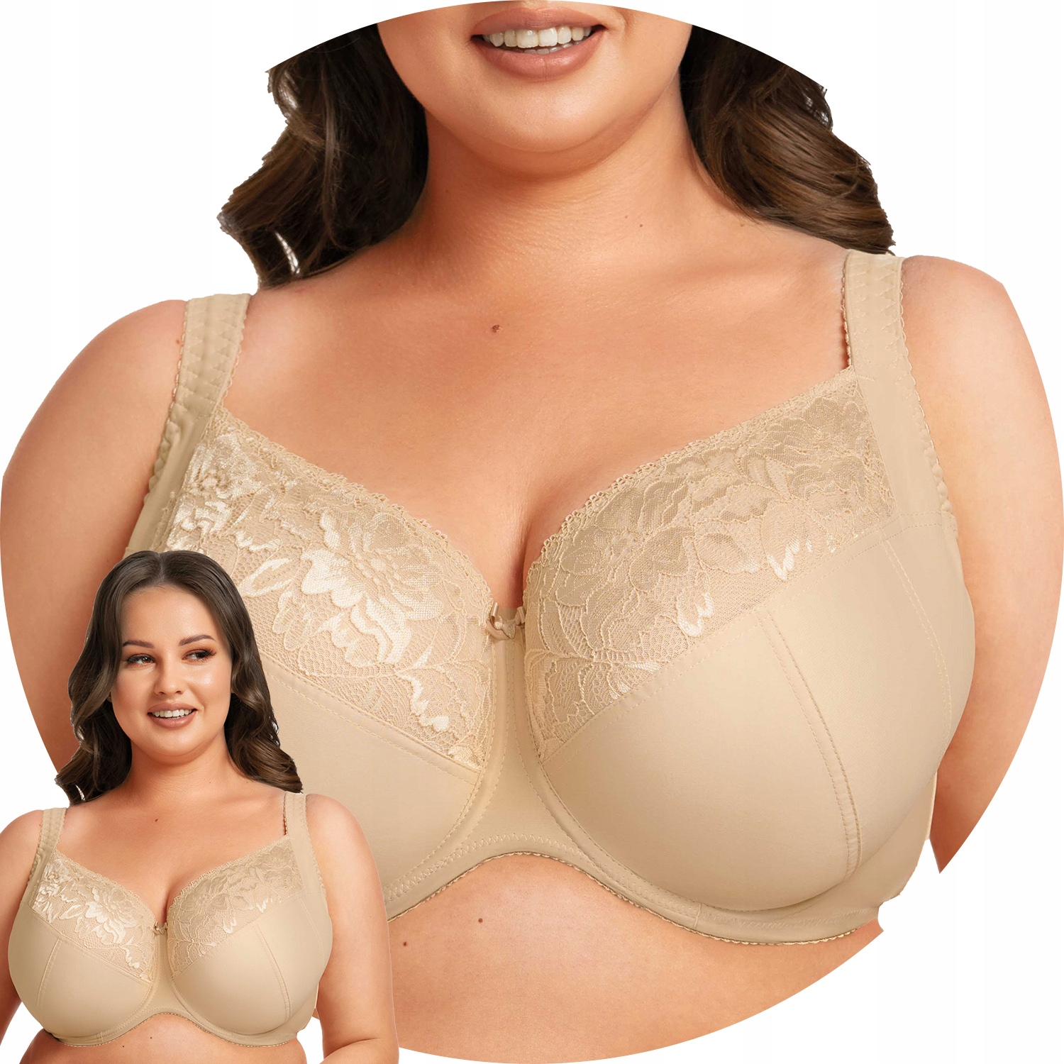 Nessa Omena New N507 béžová krajka 80O Měkká podprsenka Soft