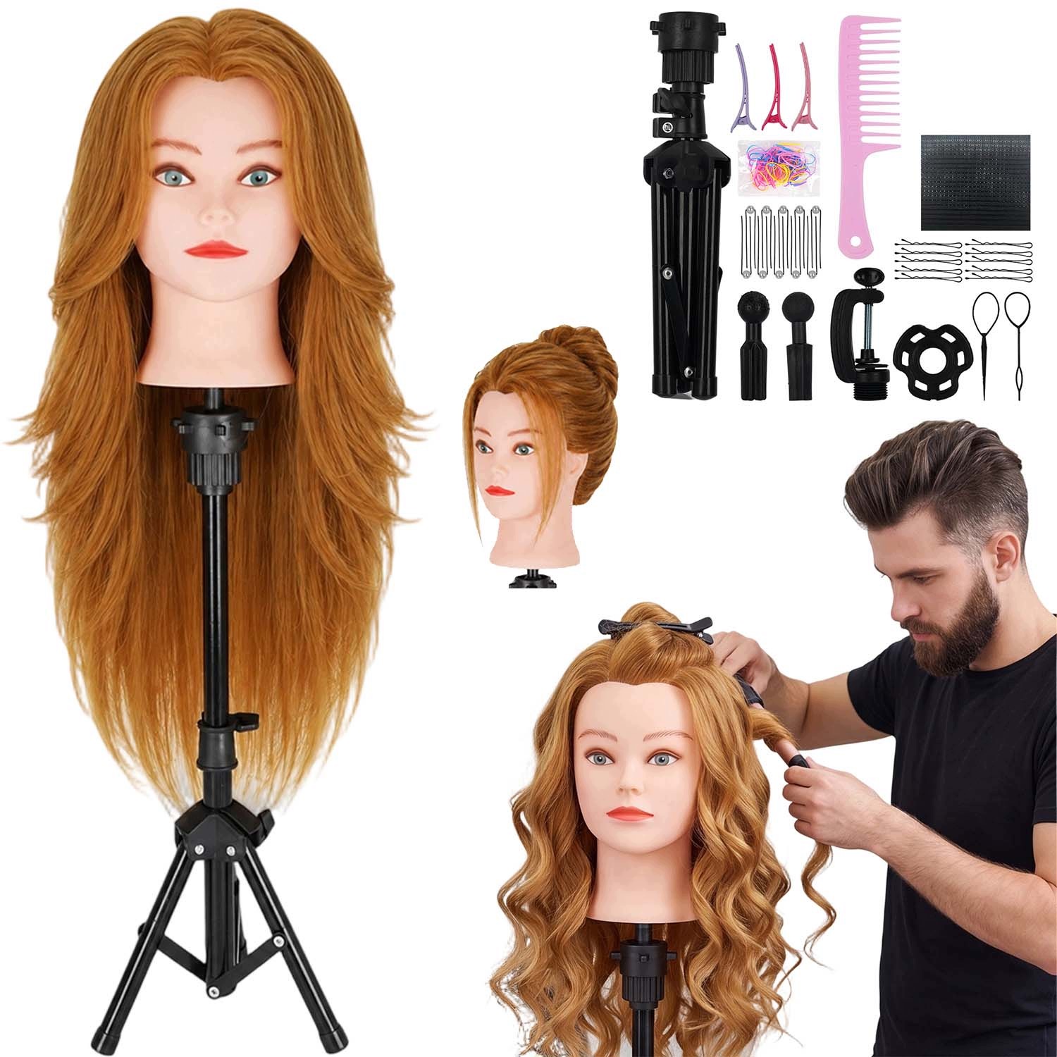 Hlava Kadeřnická Tréninková Hlava Pro Česání Diy Stylingu Vlasů 71 CM
