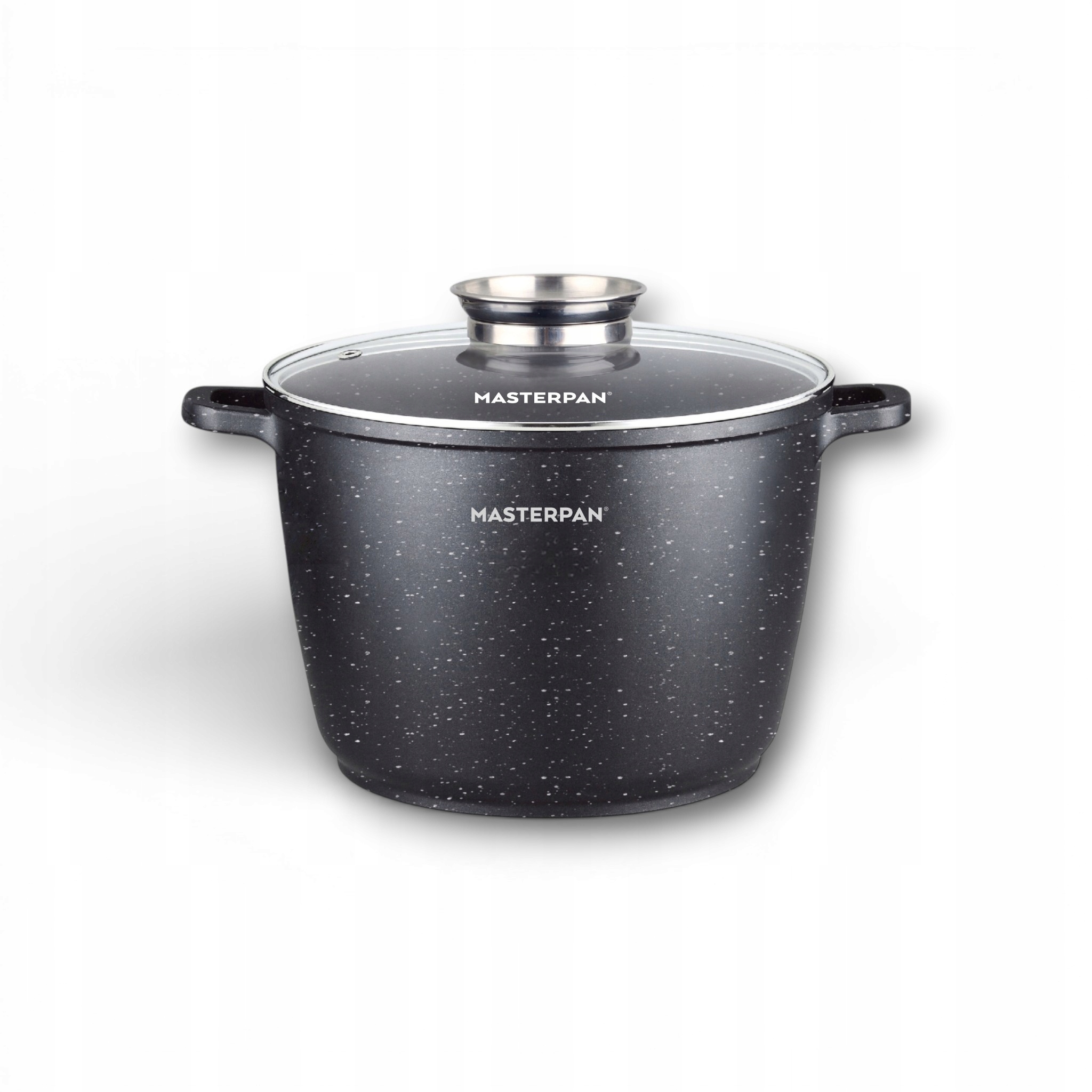Duży Garnek Marmurkowy 7L z Pokrywką i Systemem Aroma Knob 24cm